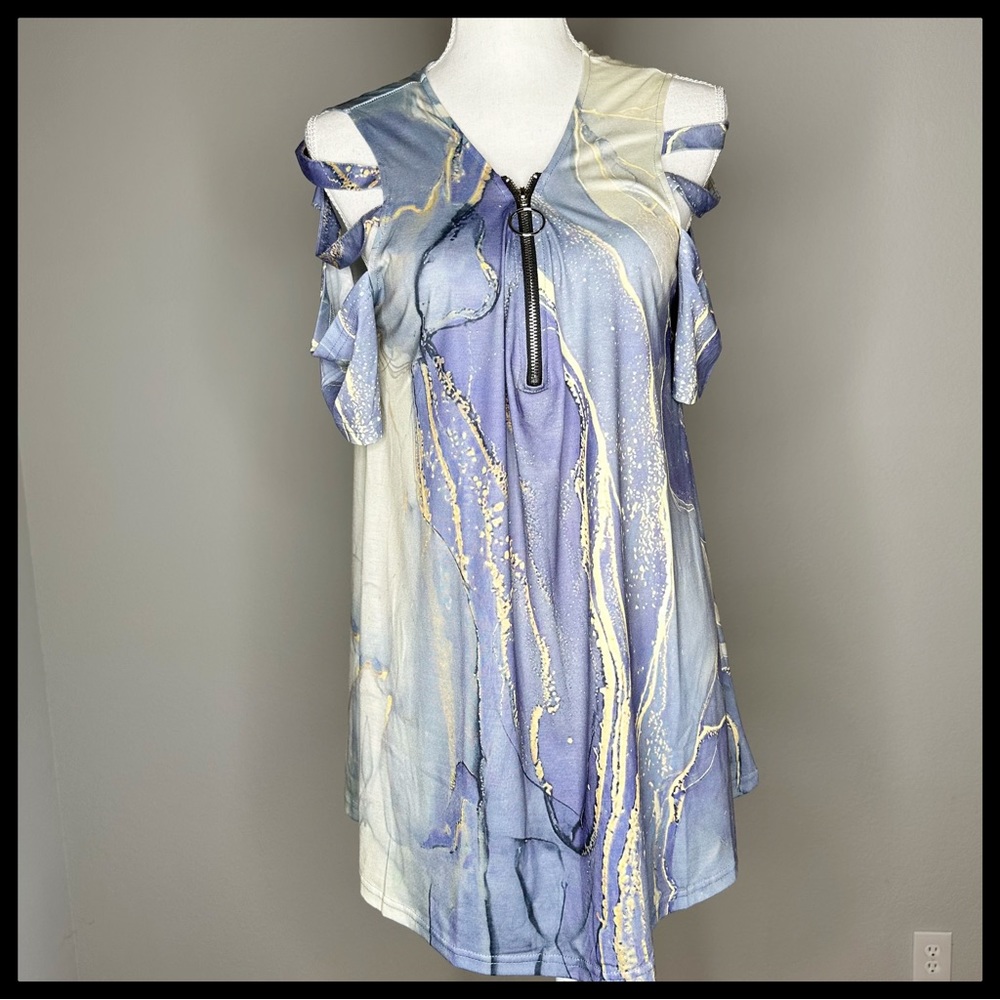Stylish Cold Shoulder Dress with Zipper